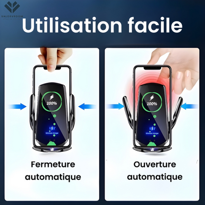 Support téléphonique-chargeur Sans Fil Rapide pour Voiture - MobiVoltz™