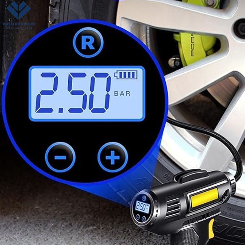 Gonfleur electrique pneus digital gonfleur roues voiture vélo 150 psi  23-SL-DAC-150 - Conforama