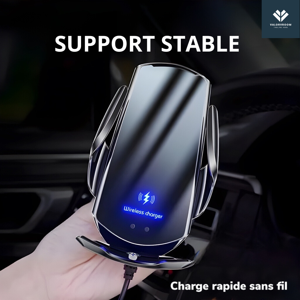 support de chargeur sans fil voiture", "robuste", "rapide" et "stabilité optimale"